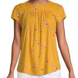 🌺 St. Johns Bay Women’s Top Crew Neck Short Sleeve Floral Design Size XL